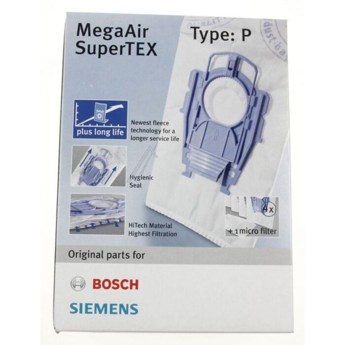 Bosch Siemens Staubsaugerbeutel - Bbz41fp Staubsaugerbeutel Typ P, 4 Stück + 1 Microfilter Waschmaschine 468264 main product photo